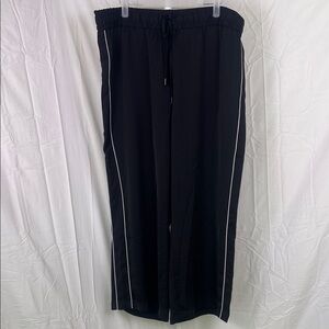 Karl Lagerfeld Paris black wide leg track pants size XL